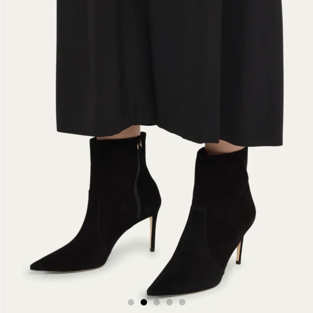 Stuart Weitzman black high heel calf hair booties US9.5